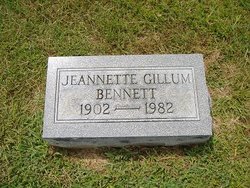Jeanette <I>Gillum</I> Bennett 
