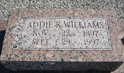 Addie K <I>Welch</I> Williams 