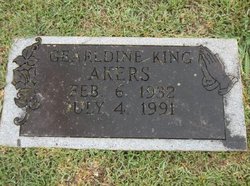 Geraldine F <I>King</I> Akers 