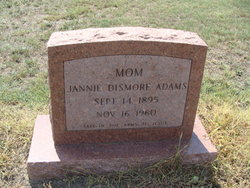 Jean “Jannie” <I>Dismore</I> Adams 