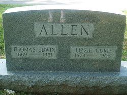Elizabeth “Lizzie” <I>Curd</I> Allen 