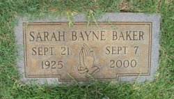 Sarah <I>Bayne</I> Baker 