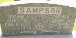 Anna Carolina <I>Carlson</I> Sampson 