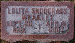 Dr Lolita <I>Snodgrass</I> Weakley 
