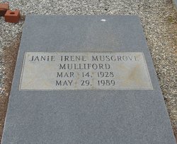 Janie Irene <I>Musgrove</I> Mulliford 