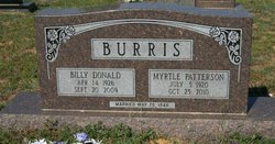 Myrtle Edna <I>Patterson</I> Burris 