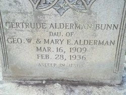 Gertrude Agnes “Gertie” <I>Alderman</I> Bunn 