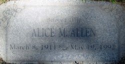 Alice M Allen 