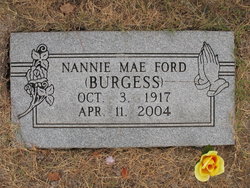 Nannie Mae <I>Burgess</I> Ford 