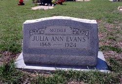 Julia Ann <I>Cunningham</I> Evans 