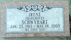 Irene <I>Hargrove</I> Schwyhart 