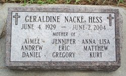Geraldine Ann <I>Nacke</I> Hess 