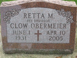 Retta M <I>Davidson</I> Clow Obermeier 