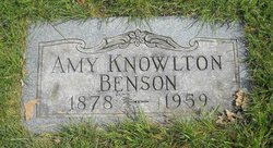 Amy <I>Knowlton</I> Benson 