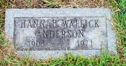 Hannah <I>Wallick</I> Anderson 