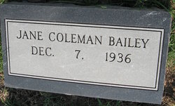 Jane Elizabeth <I>Coleman</I> Bailey 