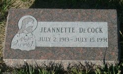Jeannette Elizabeth <I>Eldering</I> DeCock 