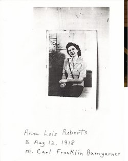 Anna Lois <I>Roberts</I> Bumgarner 