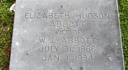 Sarah Elizabeth “Lizzie” <I>Hudson</I> Abbott 