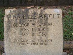 Minnie Lee <I>Wright</I> Waring 