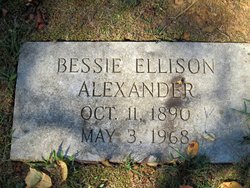 Bessie Lucretia “Bess” <I>Ellison</I> Alexander 
