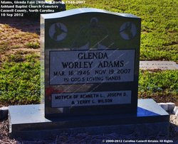 Glenda Faye <I>Worley</I> Adams 