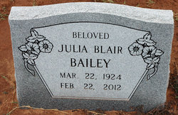 Julia <I>Blair</I> Bailey 