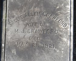 Sarah Augusta “Sallie” <I>Allen</I> Crawford 