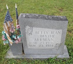 Betty Jean <I>Blythe</I> Allman 