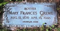 Mary Frances “Fannie” <I>Swart</I> Crewe 