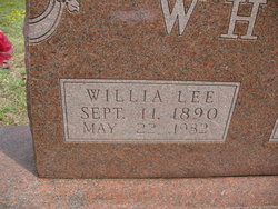 Willia Lee “Willie” <I>Sherfield</I> White 