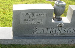 Bonnie Jane <I>Hall</I> Atkinson 