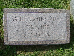 Sarah “Sallie” <I>Carter</I> Allen 