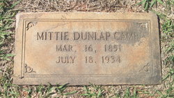 Martha “Mittie” <I>Dunlap</I> Camp 