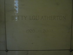 Betty Lou <I>Gibson</I> Atherton 