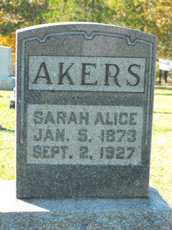 Sarah Alice <I>Winter</I> Akers 