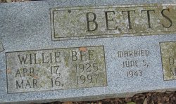Willie Bee <I>Jones</I> Betts 