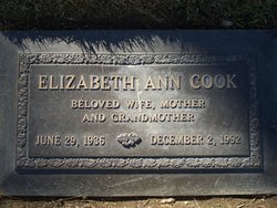 Elizabeth Ann “Betty” <I>Seymour</I> Cook 
