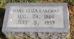 Mary Eliza <I>Corns</I> Lakeman 