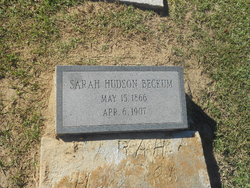 Sarah A <I>Hudson</I> Beckum 
