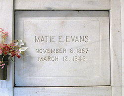 Mary Eliza “Matie” <I>Puffer</I> Evans 