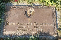 Ruth Alma <I>Williams</I> Blackwell 