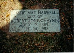 Elizabeth Mae “Lizzie” <I>Harwell</I> Haynie 