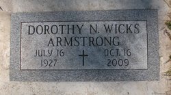 Dorothy N <I>Wicks</I> Armstrong 