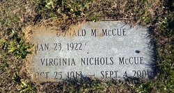 Virginia <I>Nichols</I> McCue 