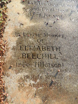 Elizabeth <I>Tillotson</I> Beechill 