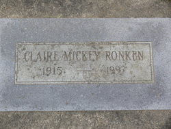 Claire Lillian “Mickey” <I>Sigismund</I> Ronken 