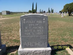 Polly Ann <I>Garrett</I> Archer 