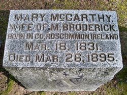 Mary <I>McCarty</I> Broderick 