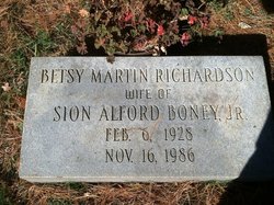 Betsy Martin <I>Richardson</I> Boney 